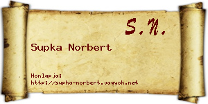 Supka Norbert névjegykártya
